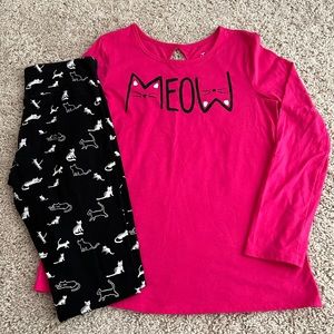 Justice size 14/16 MEOW/Cat Shirt and Legging set